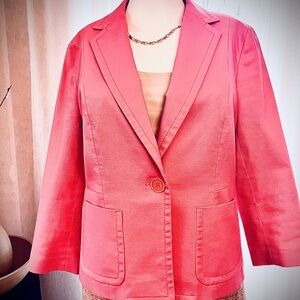Talbots Pink One Button Blazer. Size 10. Fully lined, Perfect condition.